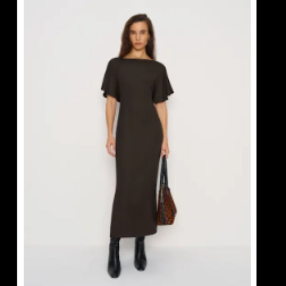 Reformation Chocolate Brown Midi Dress